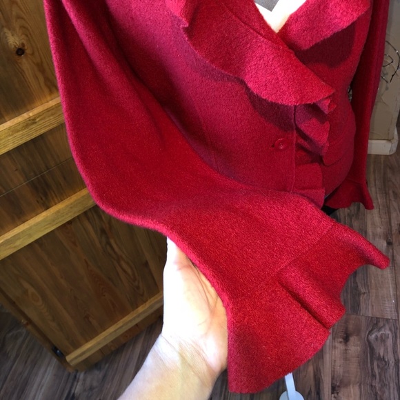🔥 Gorgeous Red Coldwater Creek 100% Wool Jacket - Picture 4 of 7